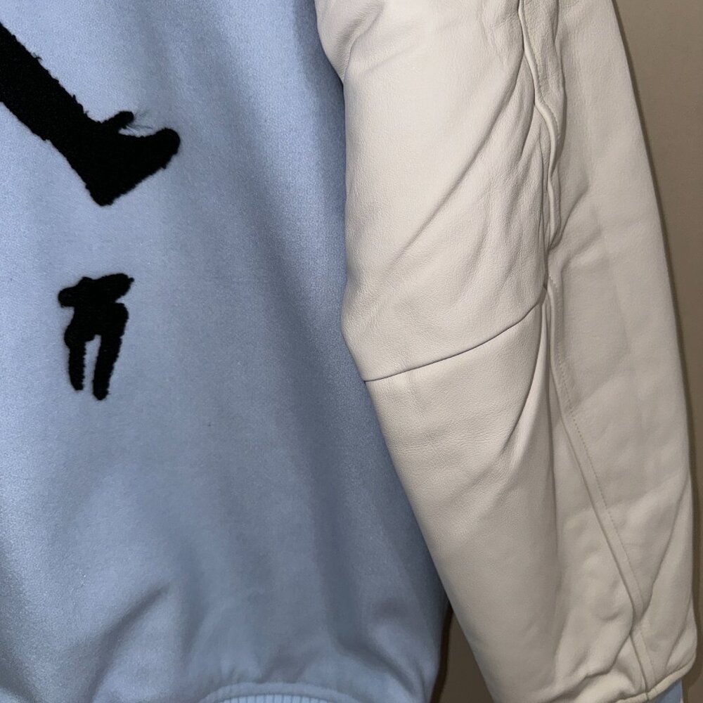 Jordan x J Balvin Varsity Jacket Leather Sleeve Snap Men's Size L DX1734-441 NEW - Picture 6 of 12